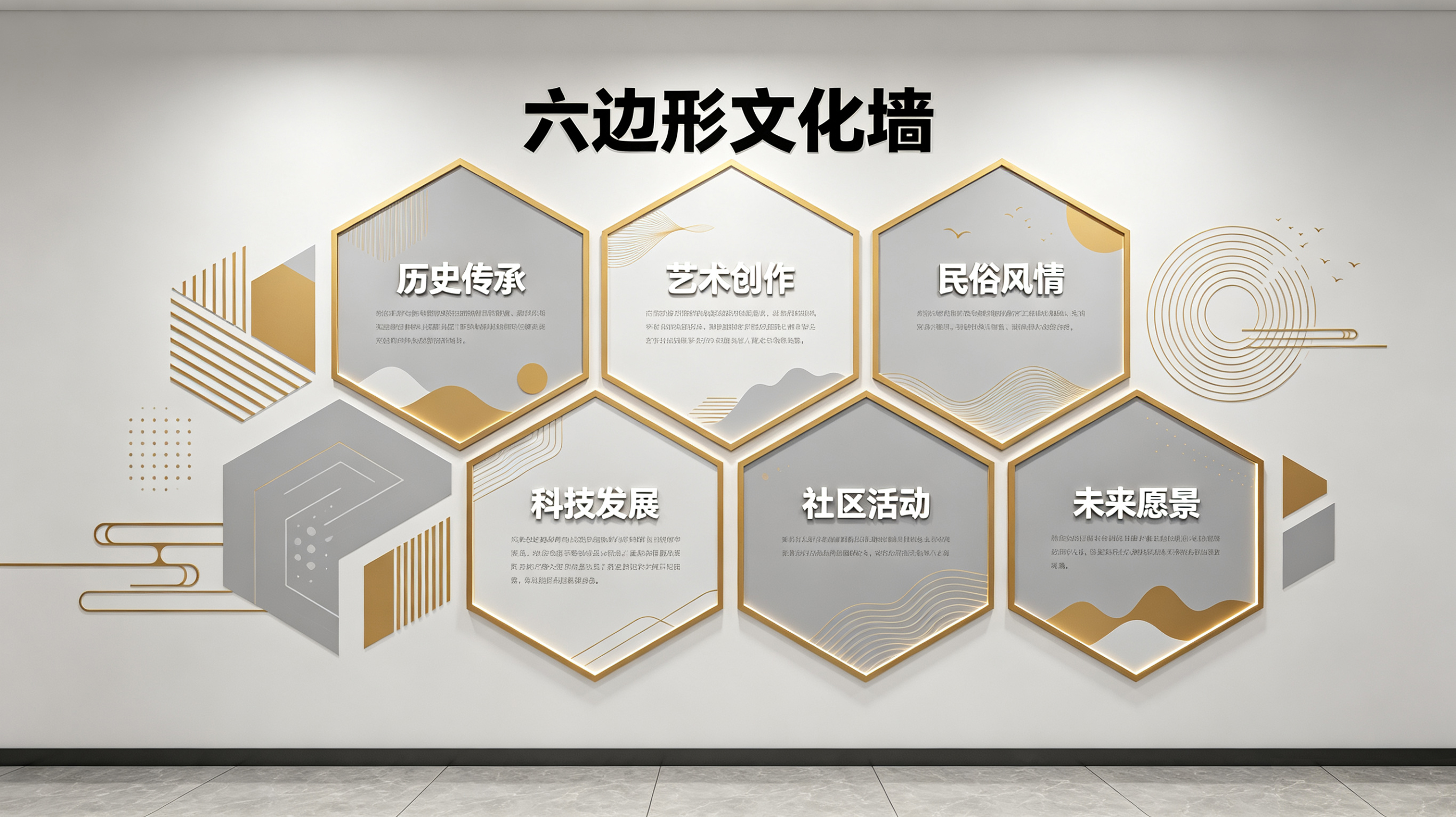 德清企业文化墙 | 六边形信息美学